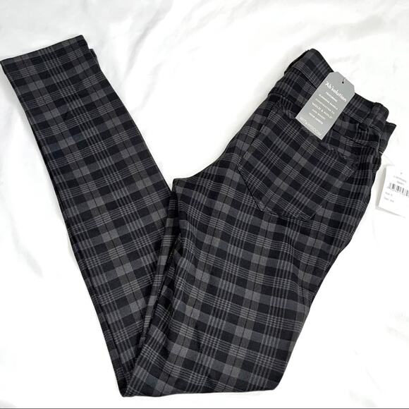 Wit & Wisdom Ab-Solution Ponte Black & Gray Plaid Skinny Pants Size 0 NWT - Picture 8 of 13